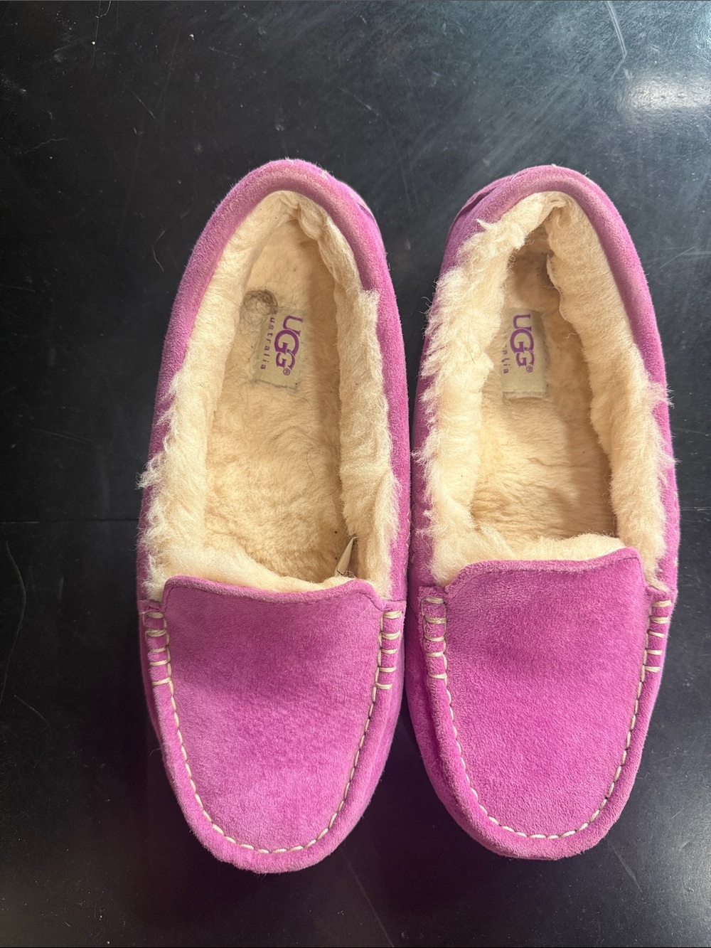 UGG Women's Fuchsia Suede Slippers